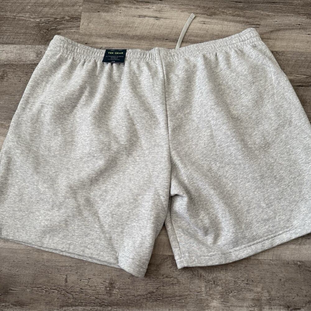 Tek Gear Ultrasoft Fleece Shorts Mens 4XB Big Tall Gray Pull-On Elastic NEW